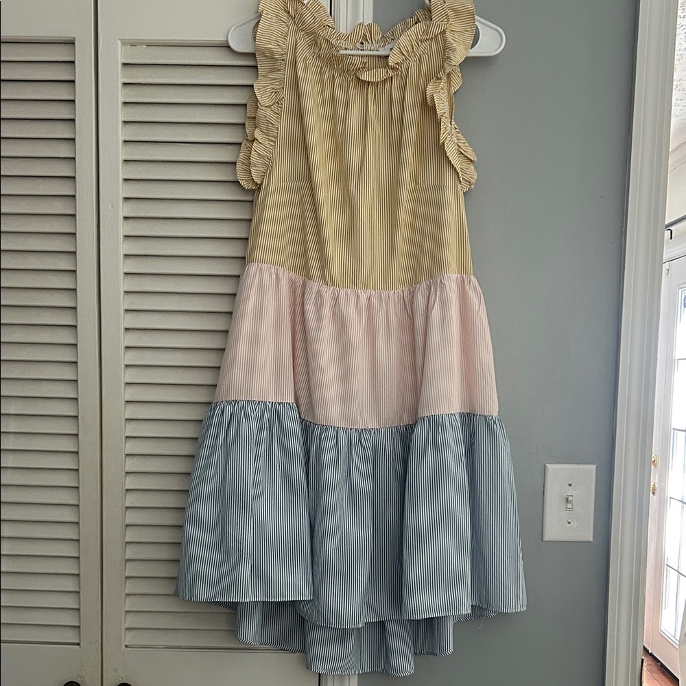 Multi-colored ruffle dress